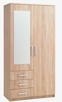 Szafa VELLERUP 101x200 z lustrem dąb