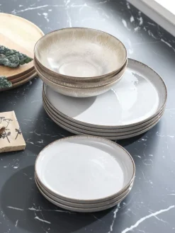 Talerz FERDUS Ś27cm porcelana szary