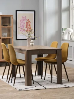 VEDDE D120 stół dąb dziki + 4 JONSTRUP curry/ciemny dąb