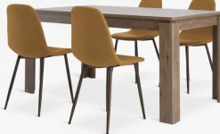 VEDDE D160 stół dąb dziki + 4 JONSTRUP curry/ciemny dąb