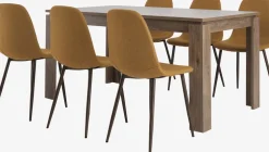 VEDDE D160 stół dąb dziki + 4 JONSTRUP curry/ciemny dąb
