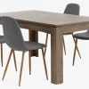 VEDDE D160 stół dąb dziki + 4 JONSTRUP krzesła szary/dąb
