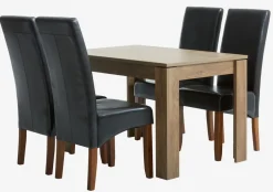 VEDDE D120 stół dziki dąb + 4 BAKKELY krzesła brąz