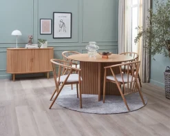VESTERBORG Ś130 stół dąb + 4 ARNBORG krzesła dąb