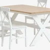 VISLINGE D150 stół natural + 4 EJBY krzesła biały