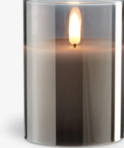 Świeca LED KLAUS Ś8xW10cm szary
