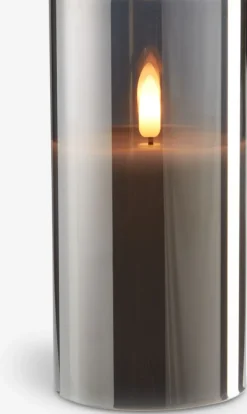 Świeca LED KLAUS Ś8xW15cm szary