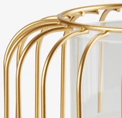 Świecznik KRESTER Ś15xW18cm złoty LED