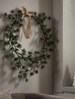 Wieniec świąteczny BELI Ś45xW4cm szyszki zielony