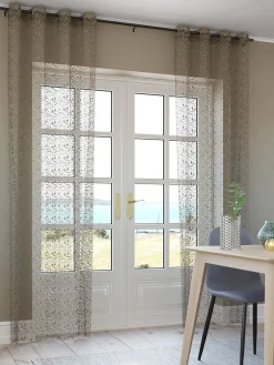 Zasłona LURO 1x140x300 pajęczyna piaskowy