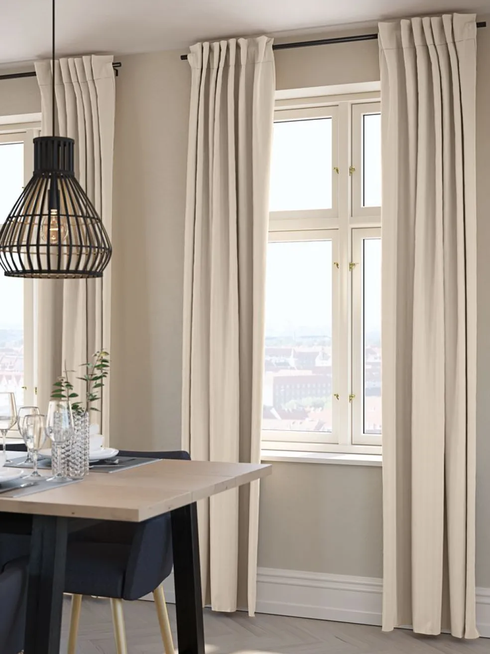 Zasłona ROXEN 1x140x245 beżowy