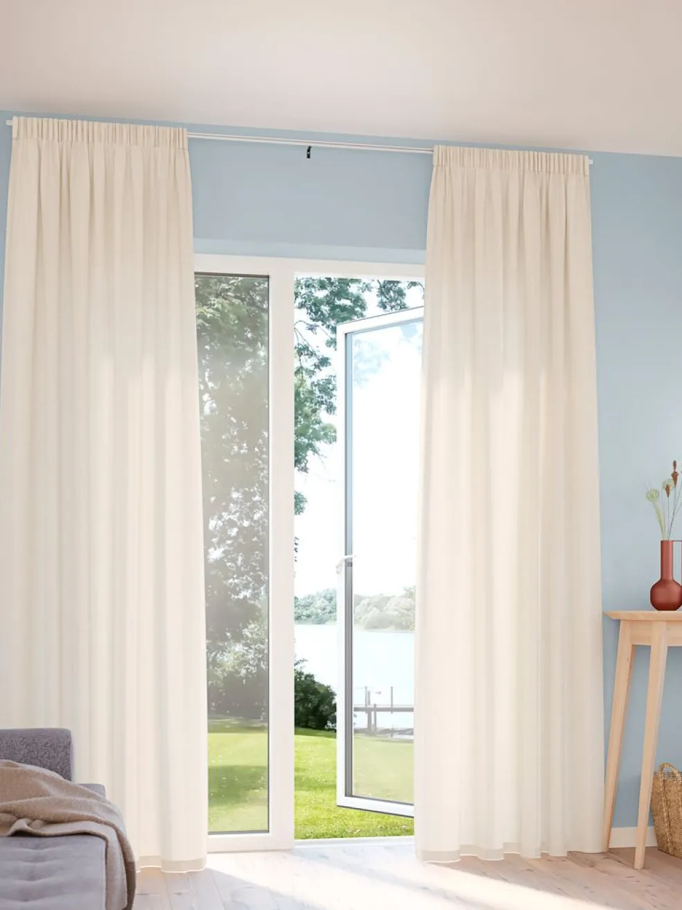 Zasłona YMSEN 1x140x300 naturalna biel