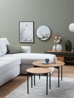 Zestaw stolików BRABRAND Ś70/50 naturalny/czarny 2 szt.